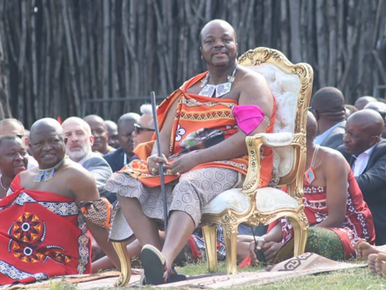 His Majesty King Mswati III officially opens the People's Parliament (Sibaya)